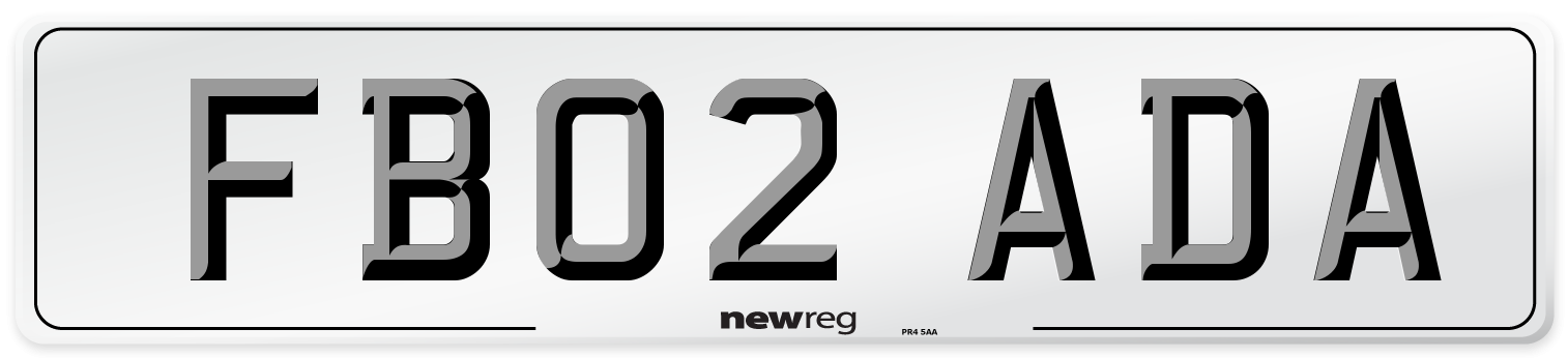 FB02 ADA Number Plate from New Reg
